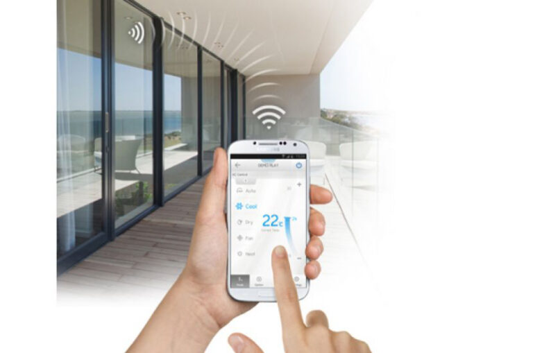 Sterowanie klimatyzatorem Samsung za pomocą aplikacji SmartThings na smartfonie